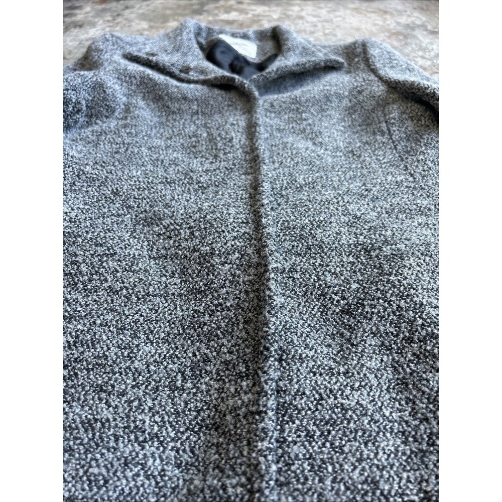 Jacqueline Ferrar Womens Gray Wool Long Sleeve Collared Trench Coat Size 4P - Picture 5 of 7